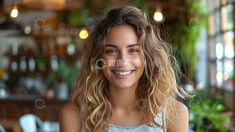 高清大图下载【趣麦麦图】微笑的外国女人