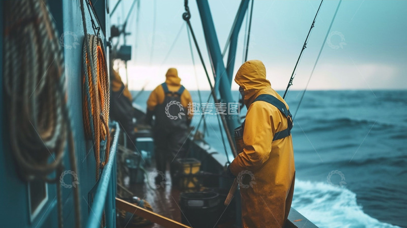 劳动节渔民工作场景