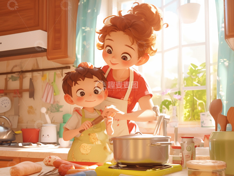 五一做家务的小孩