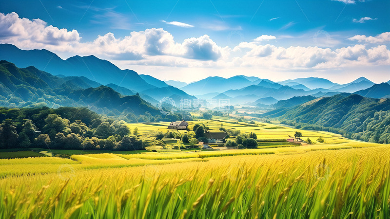 高清大图下载【趣麦麦图】绿色田园风光稻田
