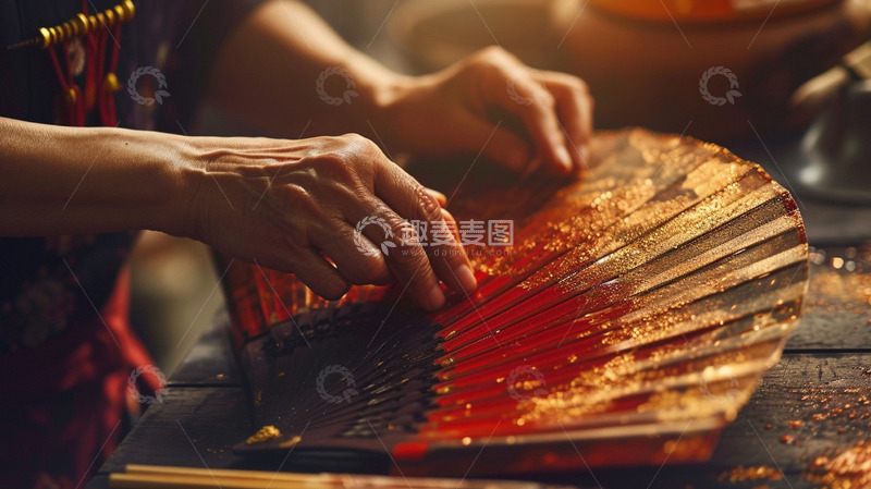 劳动节做漆扇的劳动人民