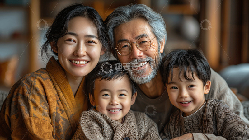 高清大图下载【趣麦麦图】老爷爷老奶奶和孙子