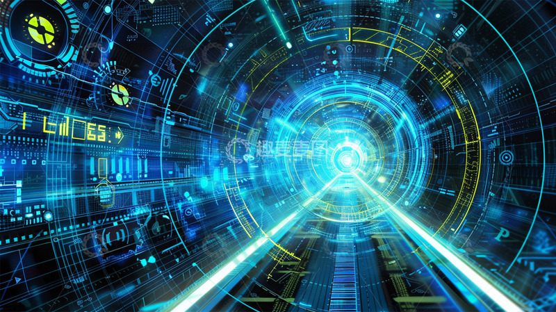 高清大图下载【趣麦麦图】科技光效隧道数字商务场景