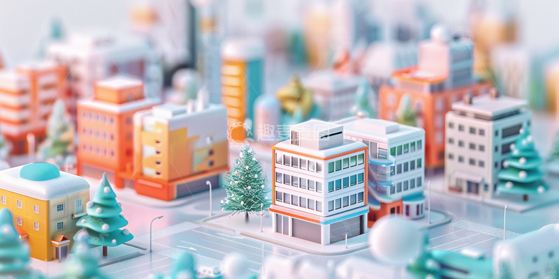 高清大图下载【趣麦麦图】微缩城市卡通街道