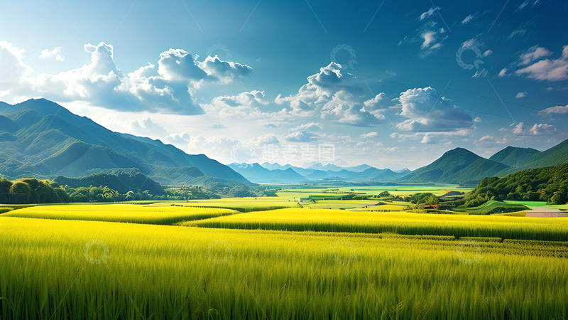 高清大图下载【趣麦麦图】谷雨种植绿色田野