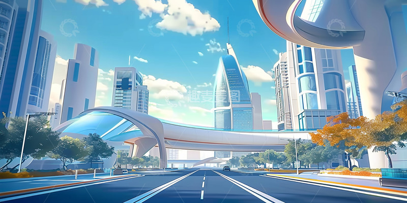 高清大图下载【趣麦麦图】城市建筑街道背景