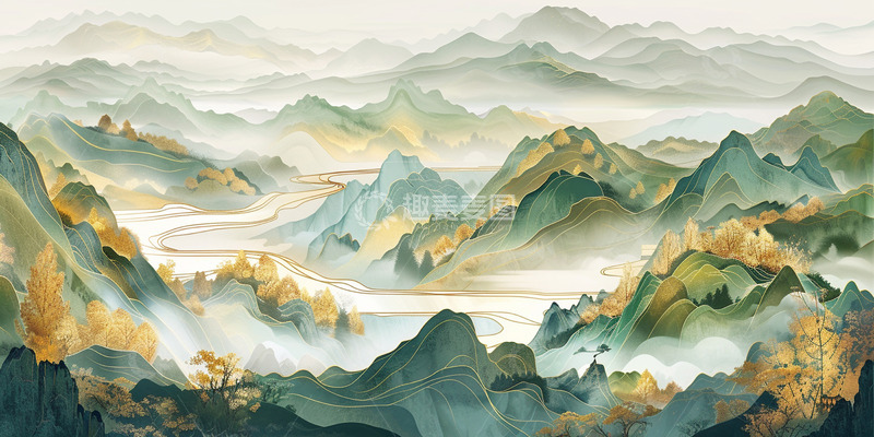 高清大图下载【趣麦麦图】古风山河风光