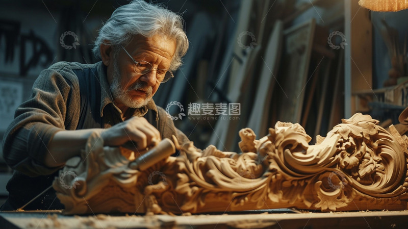 劳动节雕刻的手工师傅