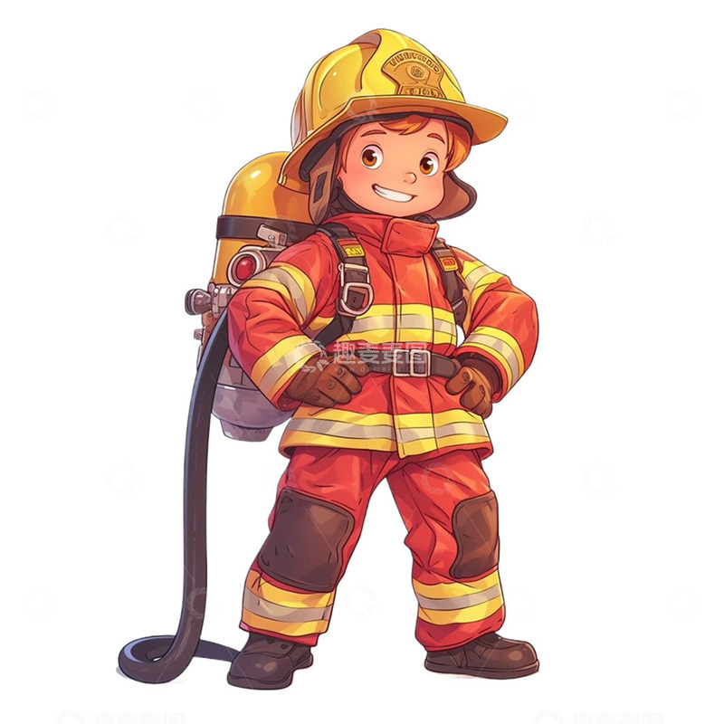 高清大图下载【趣麦麦图】劳动人民消防员