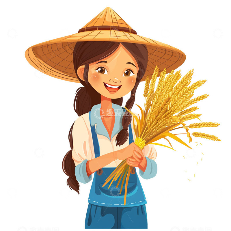 高清大图下载【趣麦麦图】-五一丰收的女孩