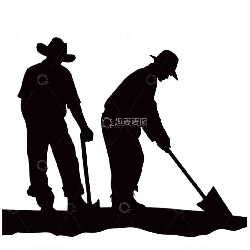 高清大图下载【趣麦麦图】劳动人民剪影图片