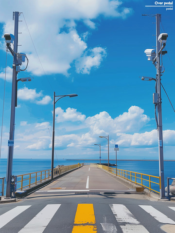日系海边沙滩旅游背景