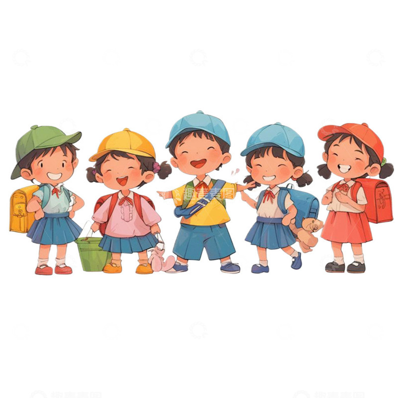 高清大图下载【趣麦麦图】放学回家路上的小朋友