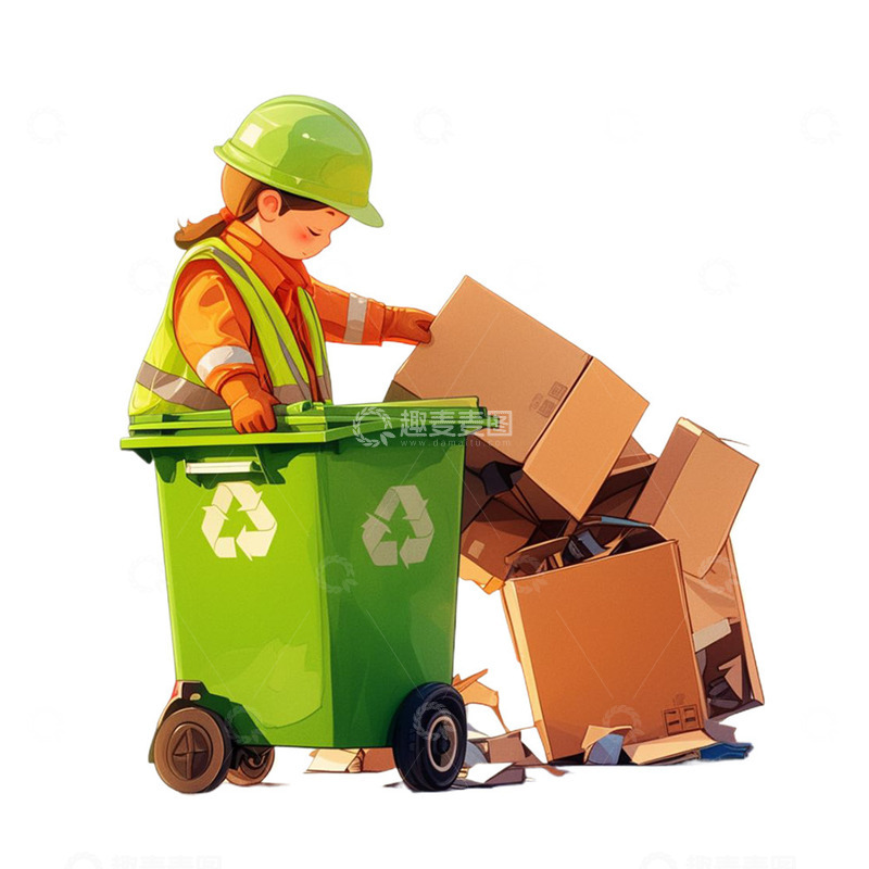 高清大图下载【趣麦麦图】劳动节工作的清洁工人