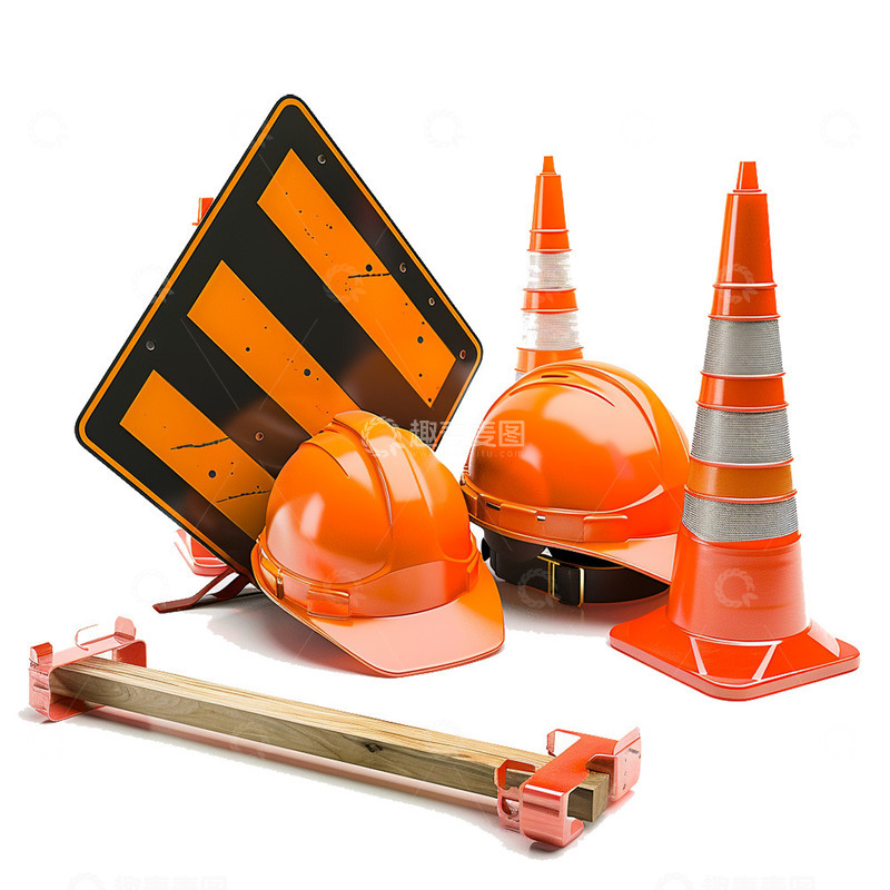 高清大图下载【趣麦麦图】道路施工道具
