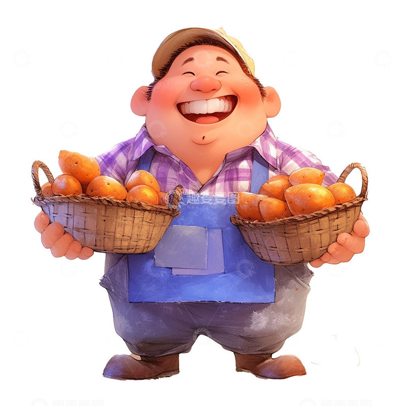 高清大图下载【趣麦麦图】丰收开心的农民