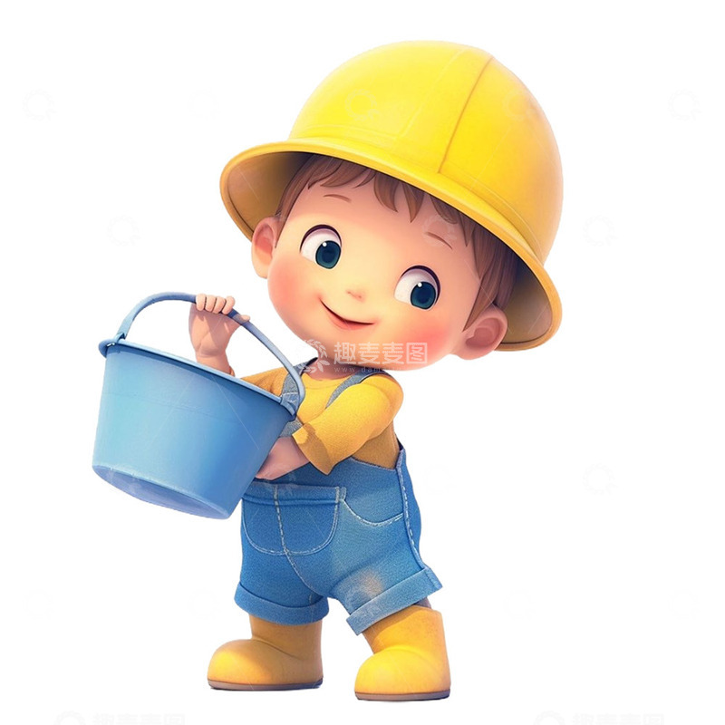 高清大图下载【趣麦麦图】提水桶的可爱男孩