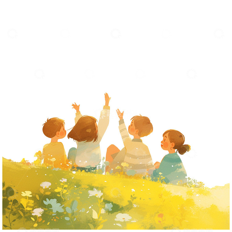 高清大图下载【趣麦麦图】草坪上聊天的青年