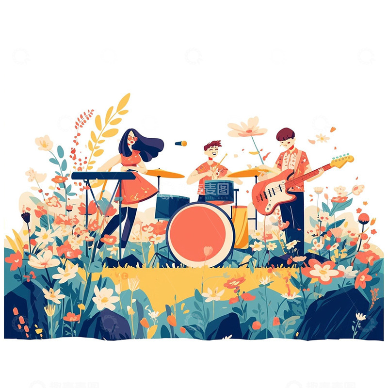 高清大图下载【趣麦麦图】五四草坪表演的乐队