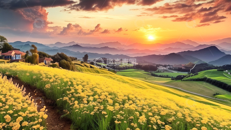 高清大图下载【趣麦麦图】自然风景夕阳西下风景