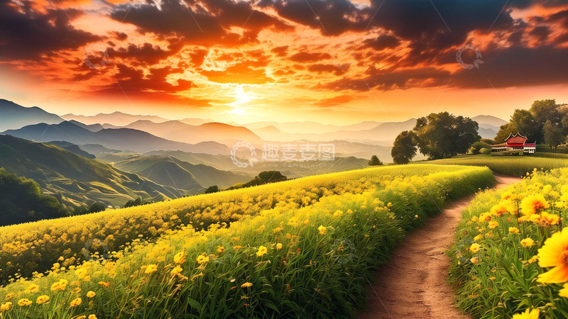 高清大图下载【趣麦麦图】自然美景美丽夕阳彩云