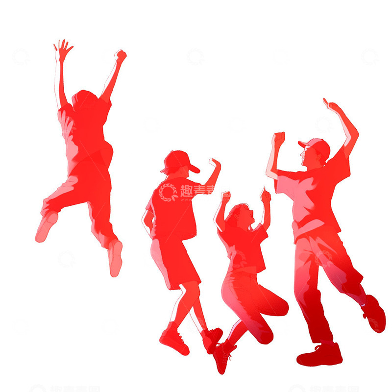高清大图下载【趣麦麦图】青年跳跃剪影