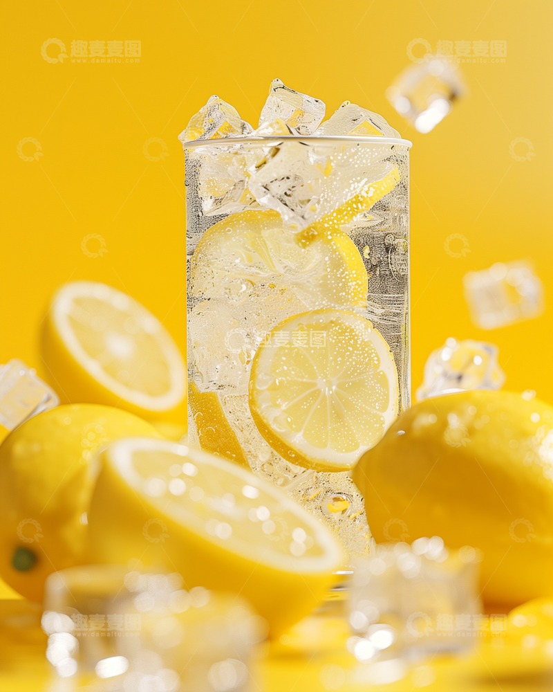 高清大图下载【趣麦麦图】冰镇柠檬汁摆拍背景
