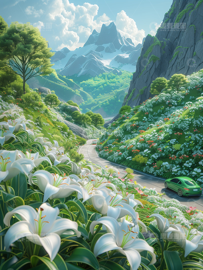 高清大图下载【趣麦麦图】春天花朵盛开背景