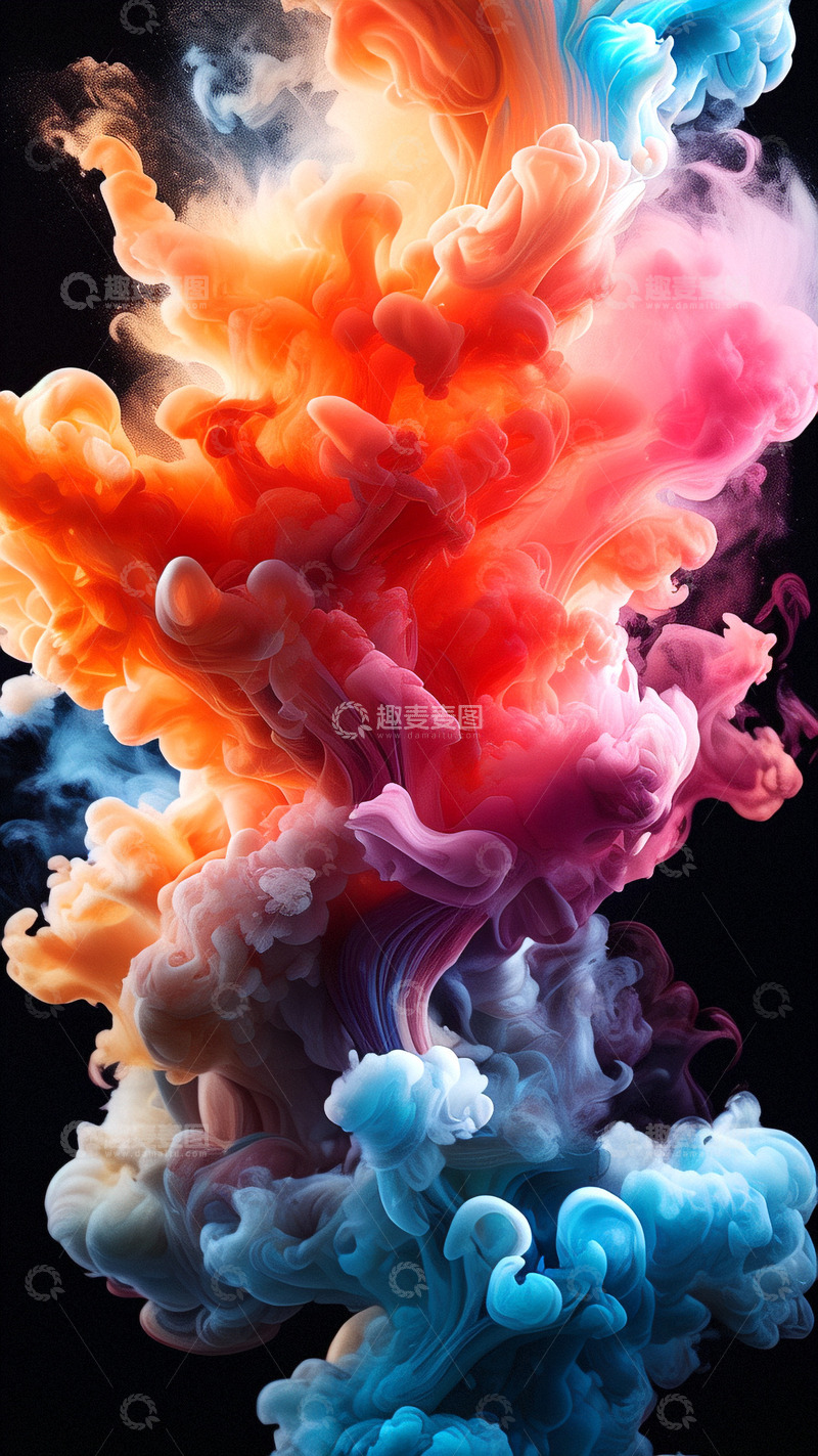 高清大图下载【趣麦麦图】抽象水墨彩色背景