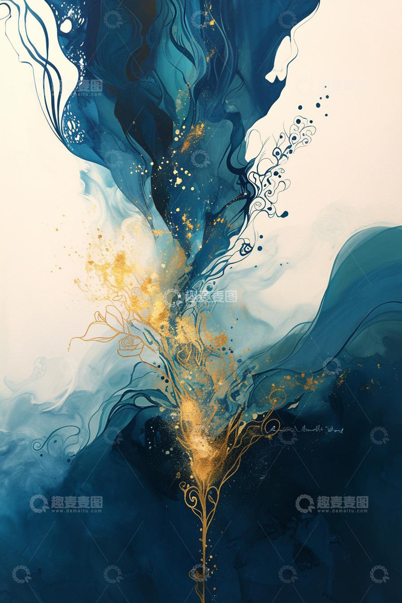 高清大图下载【趣麦麦图】抽象概念水墨中国风色彩晕染