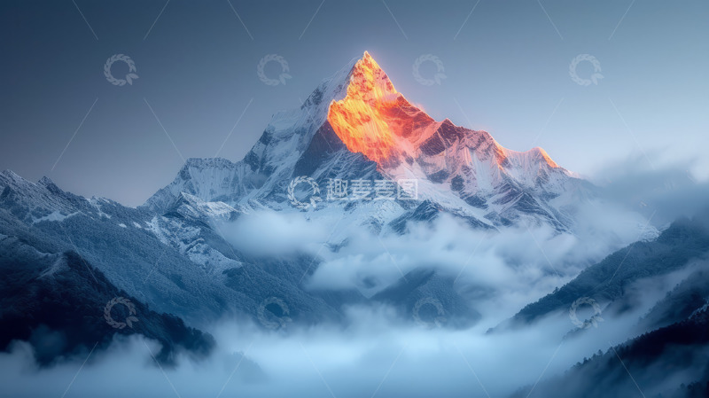 高清大图下载【趣麦麦图】蓝山雪山景观