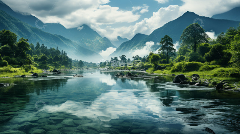 高清大图下载【趣麦麦图】群山风景旅游海报