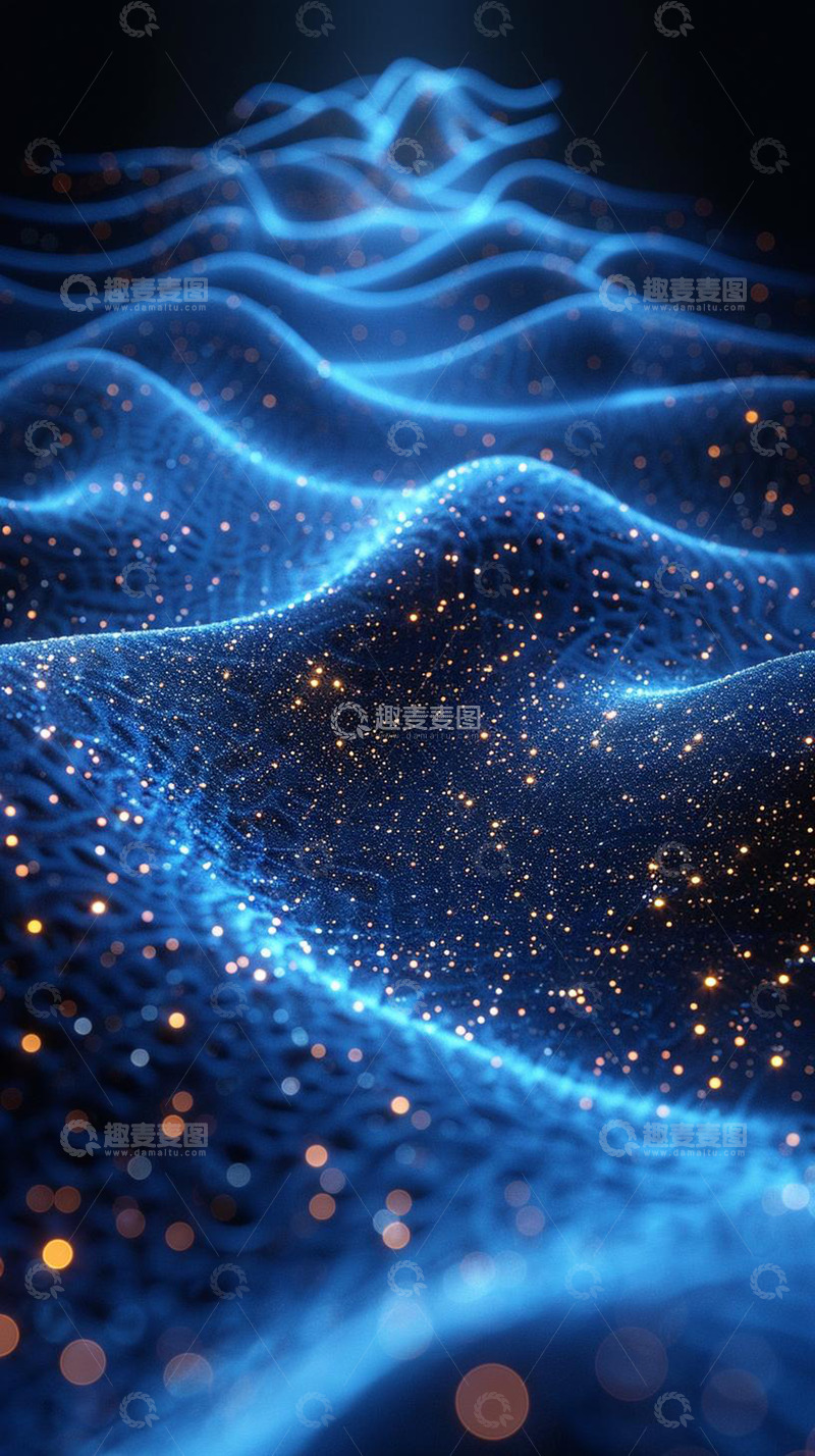 高清大图下载【趣麦麦图】纹理光效高清蓝色背景