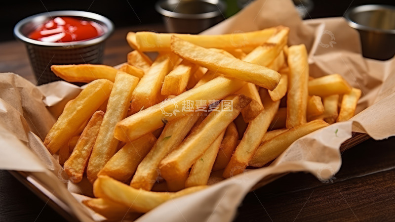 高清大图下载【趣麦麦图】炸薯条下午茶小吃