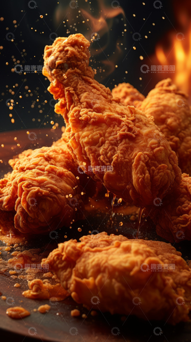 高清大图下载【趣麦麦图】美味炸鸡腿海报