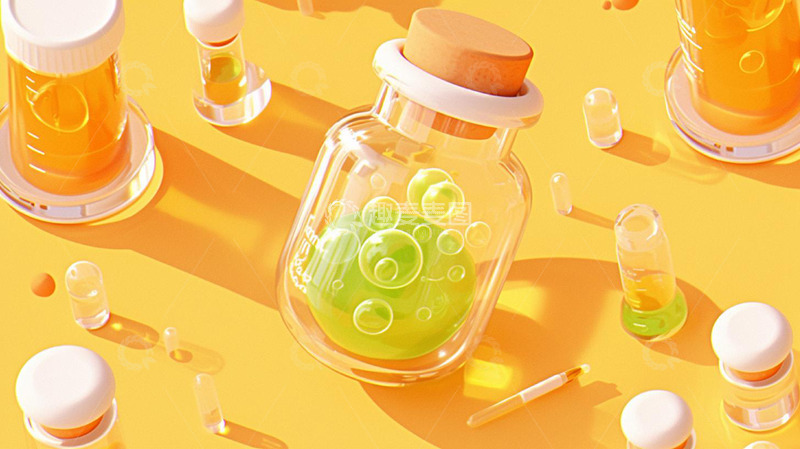 高清大图下载【趣麦麦图】橙色化学器皿背景