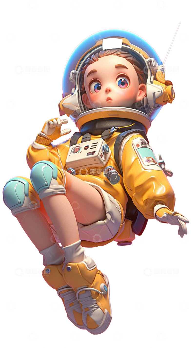 高清大图下载【趣麦麦图】可爱女孩太空体验