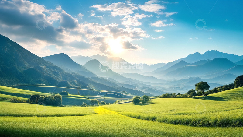 高清大图下载【趣麦麦图】春天背景春天风景绿色风景