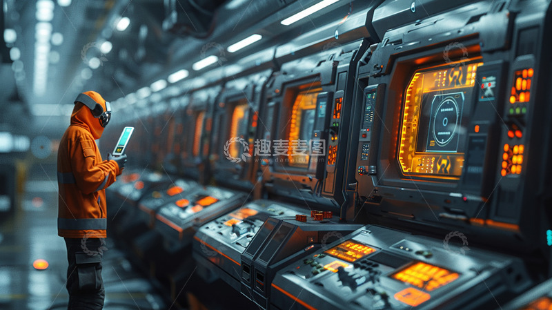 高清大图下载【趣麦麦图】科技感十足的电脑操作员