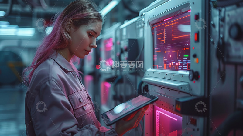 高清大图下载【趣麦麦图】女研员在操作电脑