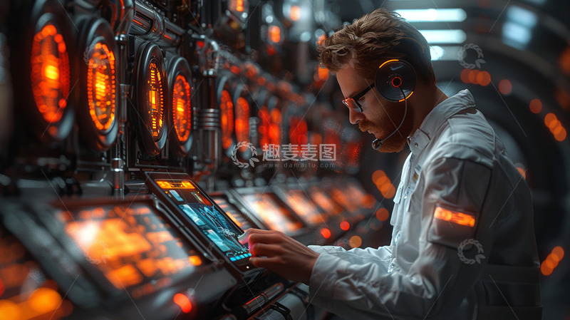 高清大图下载【趣麦麦图】科技风飞船内部效果图