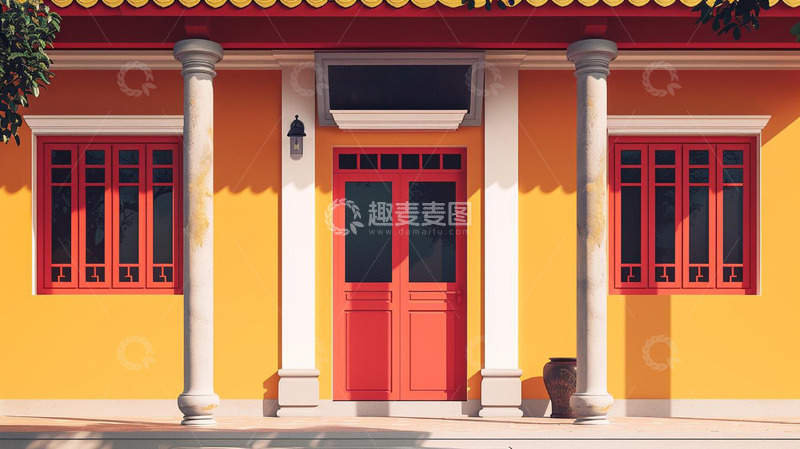 高清大图下载【趣麦麦图】古风宅院建筑门窗