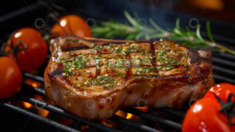 高清大图下载【趣麦麦图】焰烤牛排美食