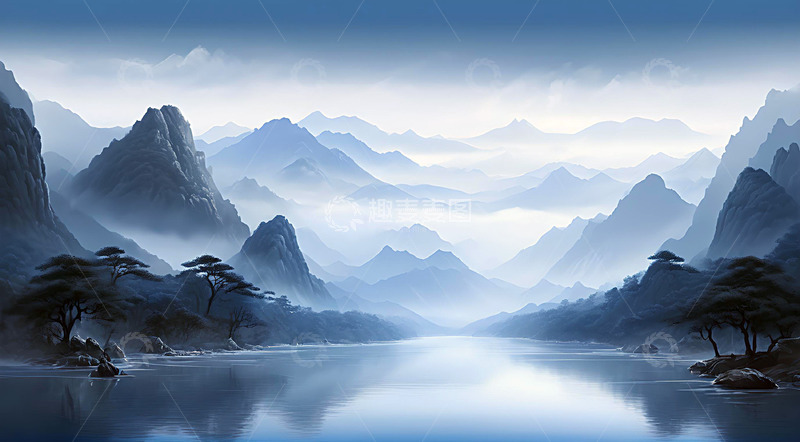 高清大图下载【趣麦麦图】雾霾神秘山水