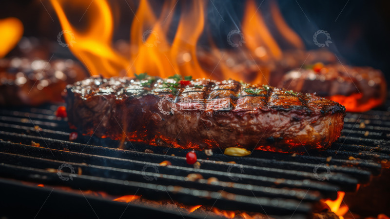 高清大图下载【趣麦麦图】炭烤牛排背景