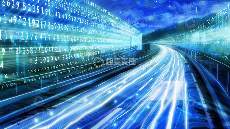 高清大图下载【趣麦麦图】科技光效数字隧道商务场景