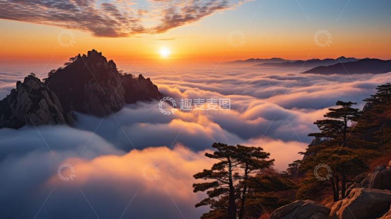 高清大图下载【趣麦麦图】高山云雾自然风光