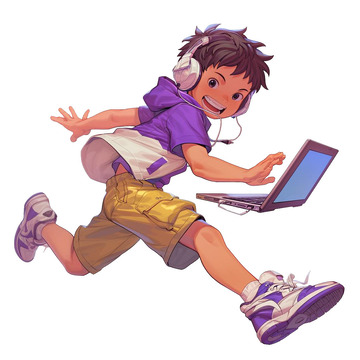 电竞少年卡通男孩