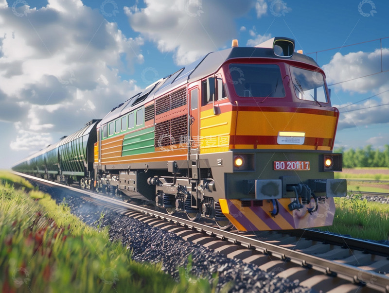 高清大图下载【趣麦麦图】火车运输物流