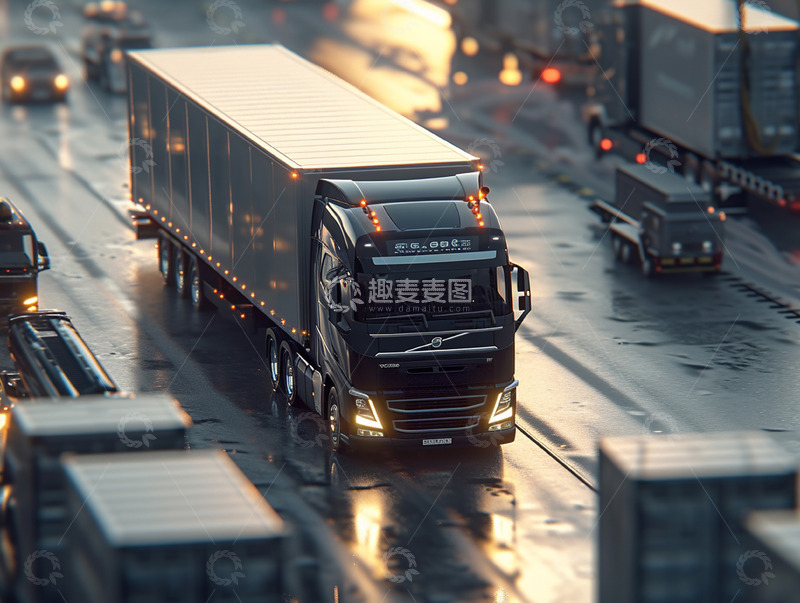 高清大图下载【趣麦麦图】物流货车运输